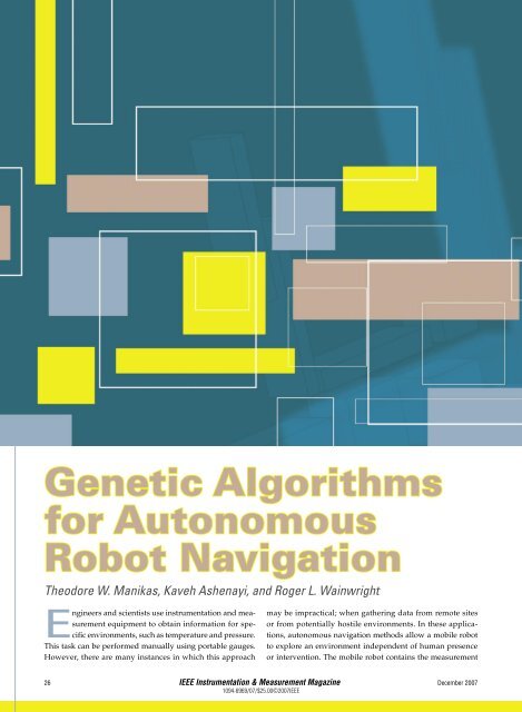 Genetic Algorithms for Autonomous Robot Navigation - IEEE Xplore