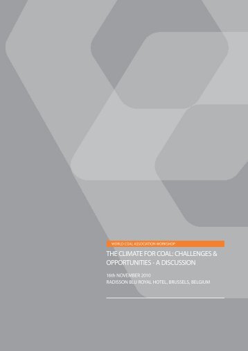 the climate for coal: challenges & opportunities - a discussion