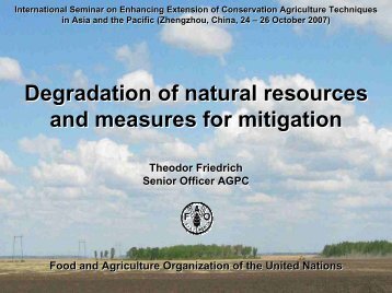 Degradation of natural resources and measures for mitigation ...