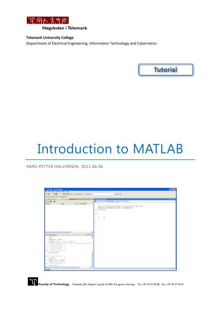 Tutorial: Introduction to MATLAB