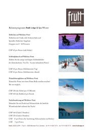 Rahmenprogramm frutt Lodge & Spa Winter - Hotel Frutt Lodge & Spa