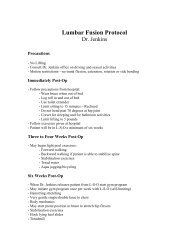 Lumbar Fusion Protocol - Premier Bone & Joint Centers