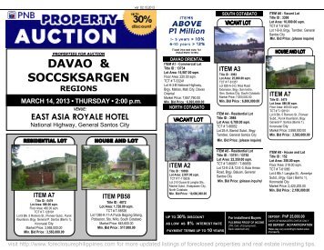 PNB Foreclosed Properties GenSan Auction