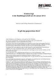 Kristina Vogt in der StadtbÃ¼rgerschaft am 24. Januar 2012 Es gilt ...