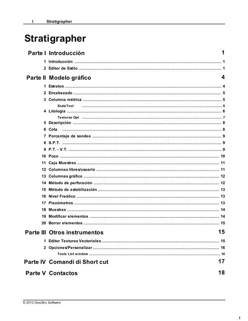 Manual de usuario Stratigrapher - GeoStru Software