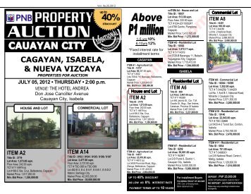 PNB Foreclosed properties auction in Cauayan City â July 5, 2012 ...