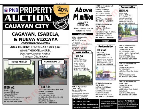 Pnb Foreclosed Properties Auction In Cauayan City A July 5 2012
