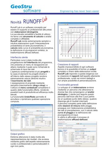 Runoff Lab (Lo strumento piÃ¹ completo per l ... - GeoStru Software