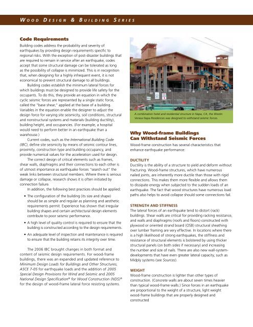 Designing for Earthquakes (fact sheet) - WoodWorks