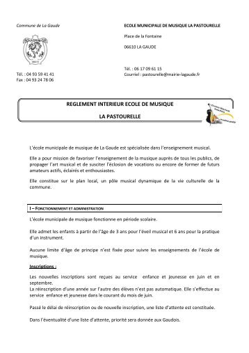 R-glement int-rieur la Pastourelle V3 - La Gaude