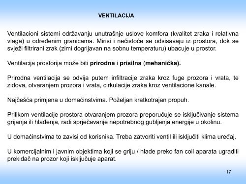 Analiza energetskih svojstava sistema ventilacije, klimatizacije i ...