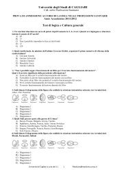 Sanitarie 2012 - Medicina - UniversitÃ  degli studi di Cagliari.