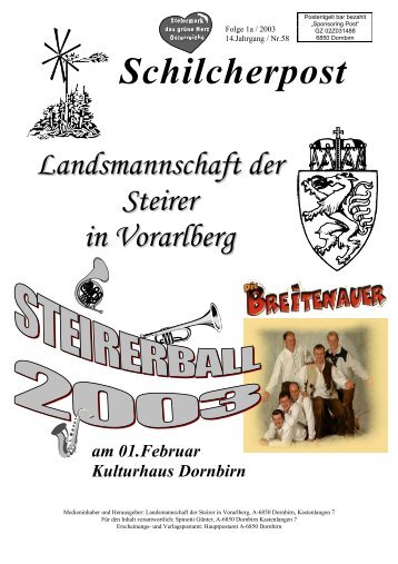 Schilcherpost Ausgabe 1a_2003 - Landsmannschaft der Steirer in ...