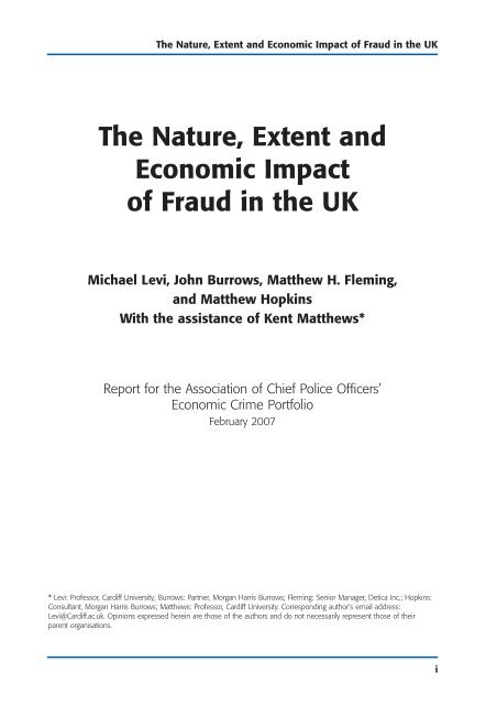 The Nature, Extent and Economic Impact of ... - Cardiff University