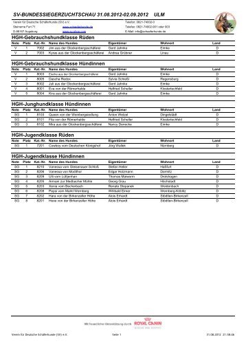 HGH - SV-Bundessiegerzuchtschau