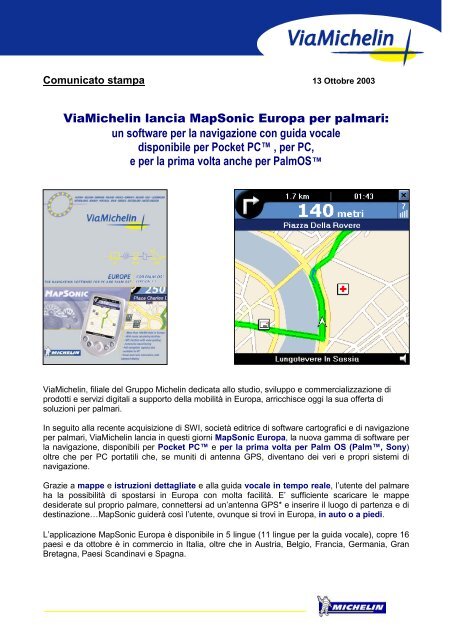 SCARICA MAPPE VIAMICHELIN