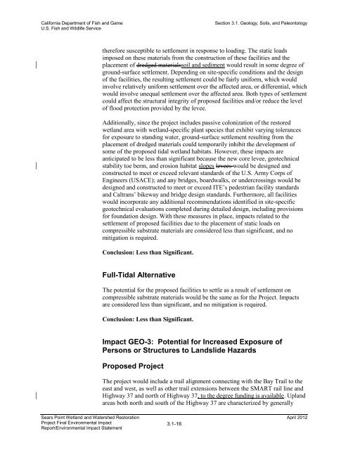 Environmental Impact Statement - Sonoma Land Trust