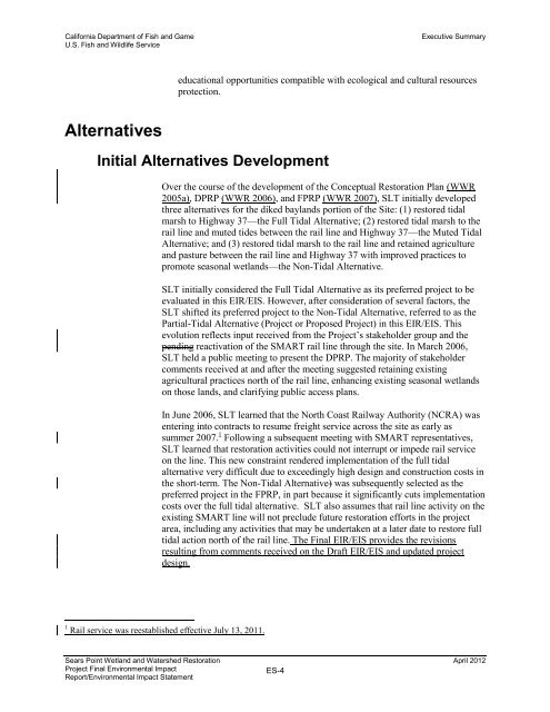 Environmental Impact Statement - Sonoma Land Trust