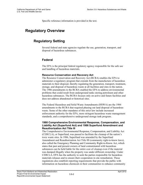 Environmental Impact Statement - Sonoma Land Trust