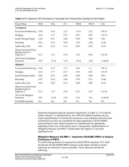 Environmental Impact Statement - Sonoma Land Trust