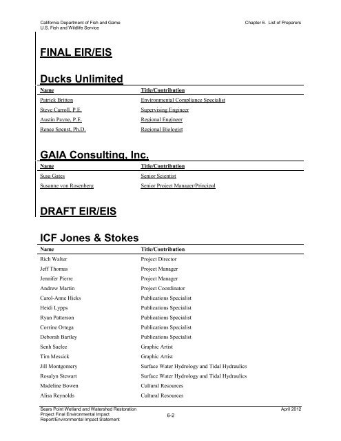 Environmental Impact Statement - Sonoma Land Trust