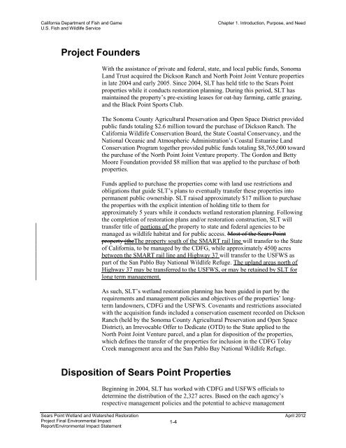 Environmental Impact Statement - Sonoma Land Trust