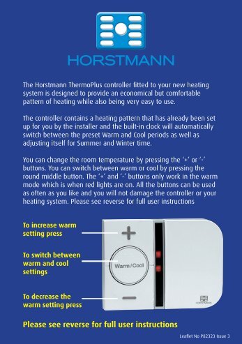 ThermoPlus Simplified User Instruction - Horstmann
