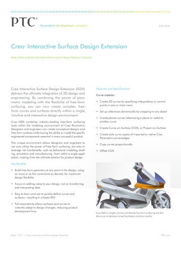 Creo® Interactive Surface Design Extension - PTC.com
