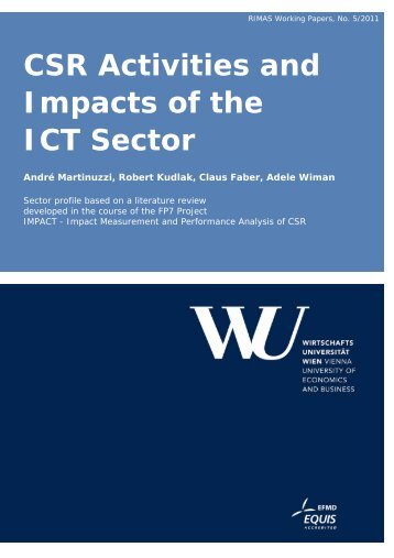 CSR Activities and Impacts of the ICT Sector - Research Institute for ...