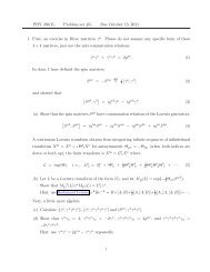 PHYâ396 K. Problem set #5. Due October 13, 2011. 1. First, an ...