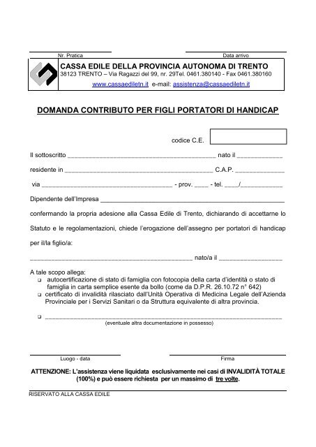 SCARICARE MODULO AUTOCERTIFICAZIONE