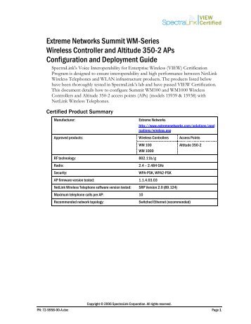 Extreme Networks Summit WM-Series Wireless Controller - Wavelink