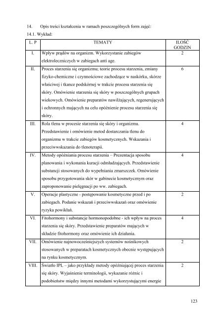 opisy przedmiotÃ³w - PaÅstwowa WyÅ¼sza SzkoÅa Zawodowa w Nysie