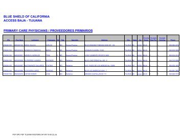 pcp spc pdf tijuana rosters 541vm 10-08 (2) - Blue Shield of California