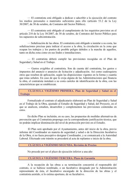 Pliego Clausulas Administrativas Particulares Reforma y AmpliaciÃ³n ...