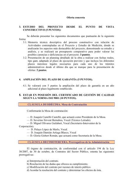 Pliego Clausulas Administrativas Particulares Reforma y AmpliaciÃ³n ...