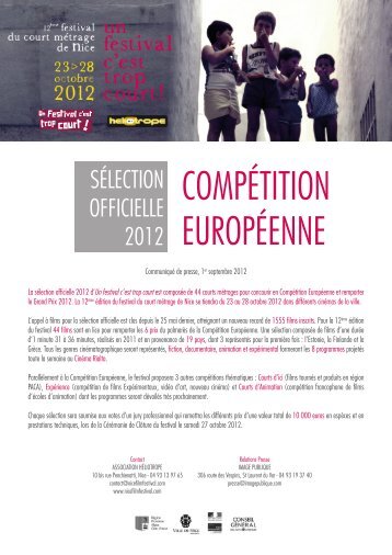 CompÃ©tition EuropÃ©enne 2012 - Le festival du court mÃ©trage de Nice