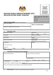 MTCP Application Form for Short Courses