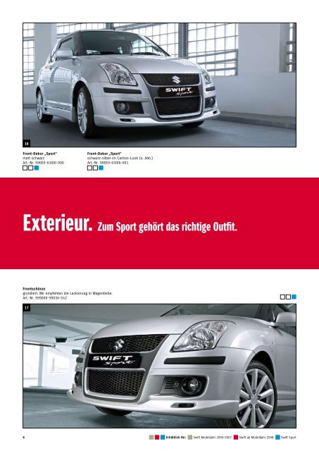 SWIFT und SWIFT SPORT Zubehörprospekt 2008 *