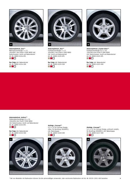 SWIFT und SWIFT SPORT Zubehörprospekt 2008 *