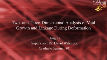 Two- and Three-Dimensional Analysis of Void ... - Course Notes