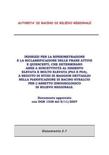 autorita' di bacino di rilievo regionale indirizzi per la riperimetrazione ...