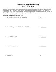 Carpenter Apprenticeship Math Pre-Test