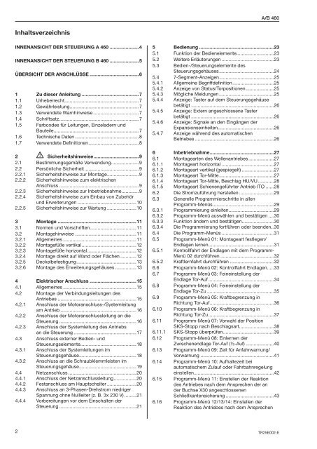 Steuerung Industrie-Sectionaltor A B460 - HÃ¶rmann KG