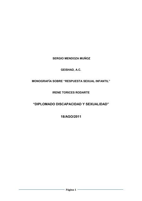 âdiplomado discapacidad y sexualidadâ 18/ago/2011 - Geishad