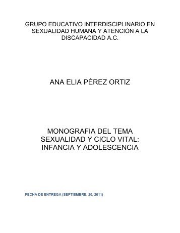 ana elia pÃ©rez ortiz monografia del tema sexualidad y ... - Geishad