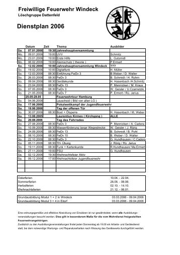 Dienstplan 2006 - Feuerwehr Windeck