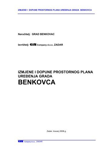 izmjene i dopune prostornog plana ureÄenja grada benkovca