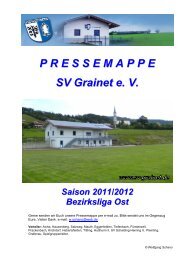 PRESSEMAPPE SV Grainet e. V. Saison 2011/2012 Bezirksliga Ost