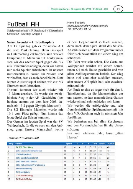 Vereinszeitung - SV Dietersheim